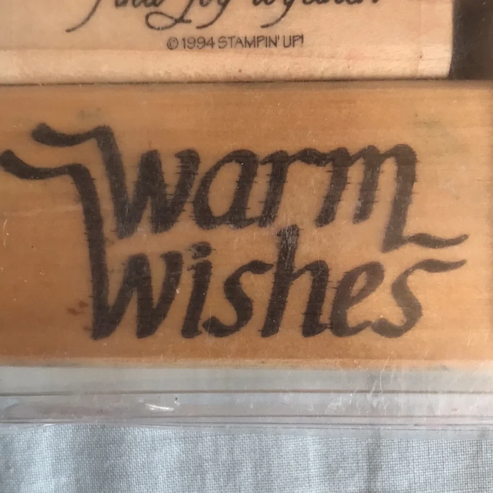 Vintage set of rubber stamps with nice warm sayings/words  stationary scrapbook